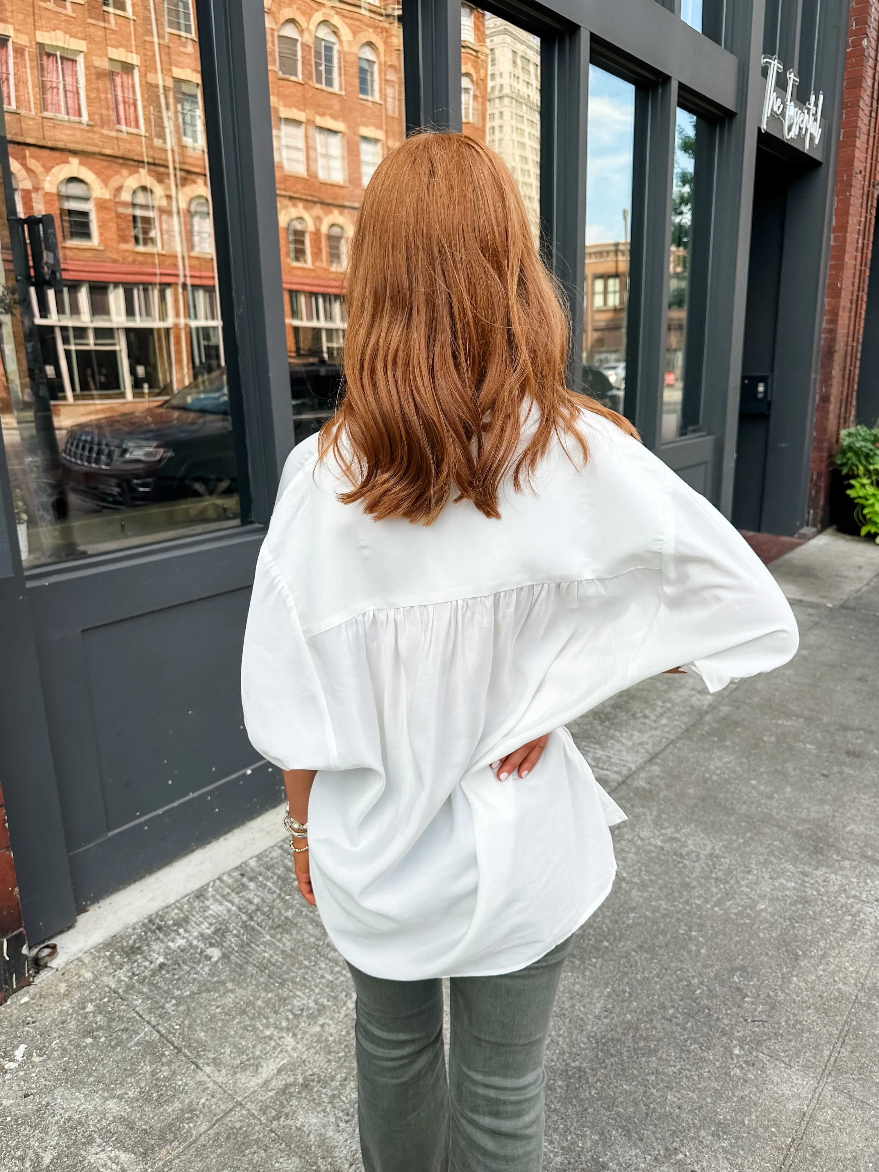 White Button Down Top