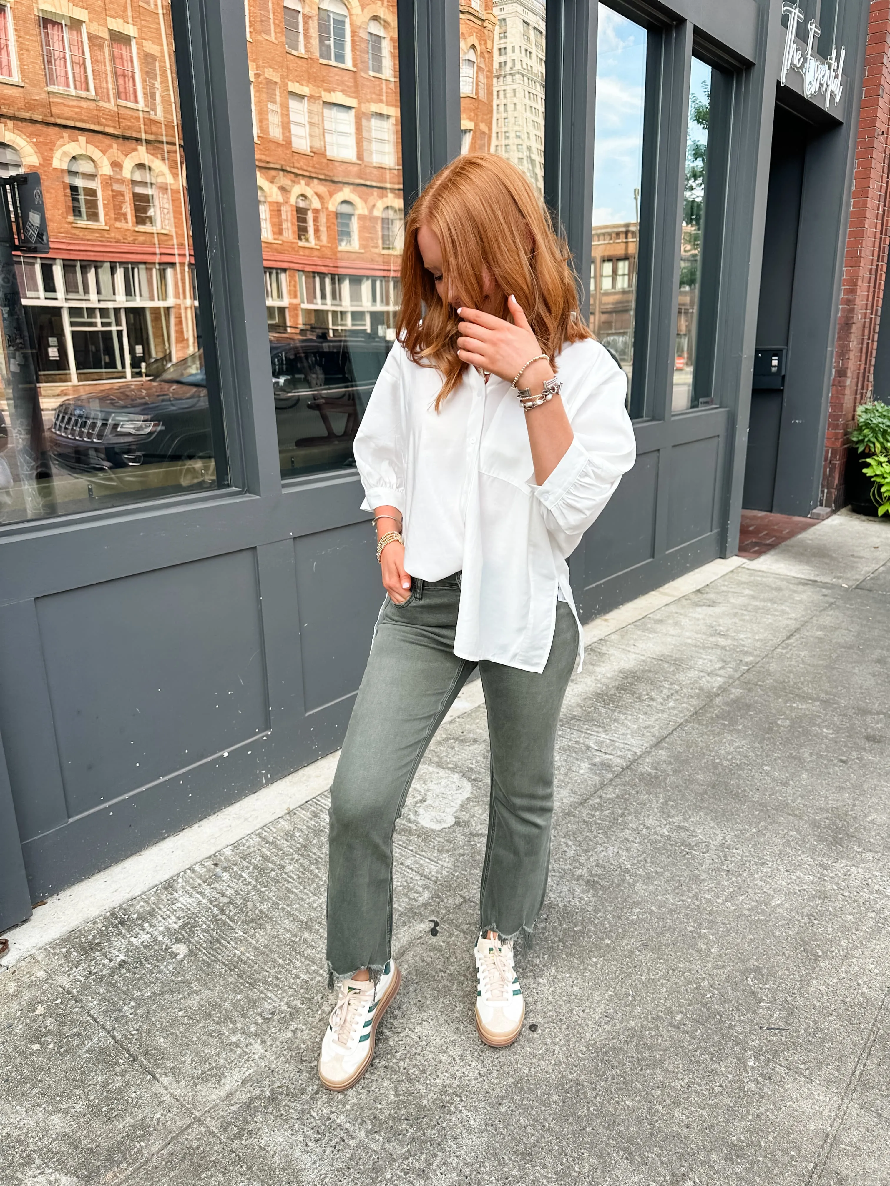 White Button Down Top